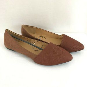 Sh18es Womens Flats Loafers Pointed Toe Faux Snake